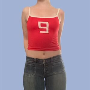 Red white number 9